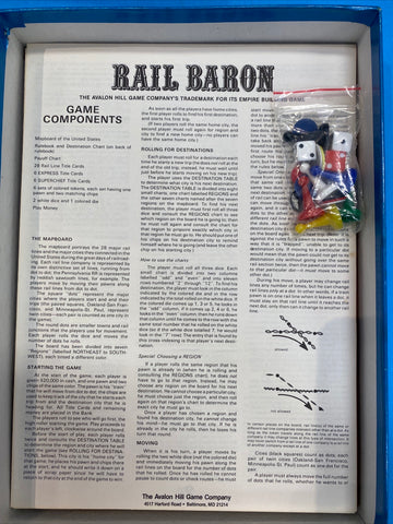Rail Baron - Vintage Avalon Hill 1977