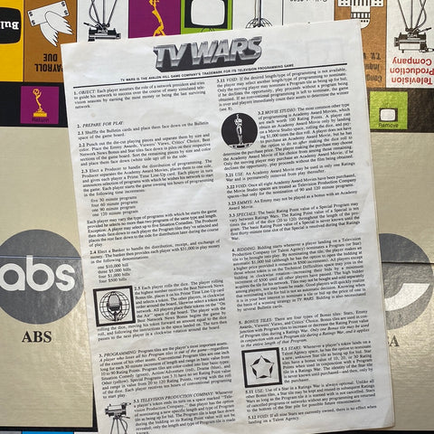 TV WARS - Avalon Hill Vintage 1987